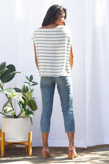 Brooke Top (Ivory/Olive Stripe)