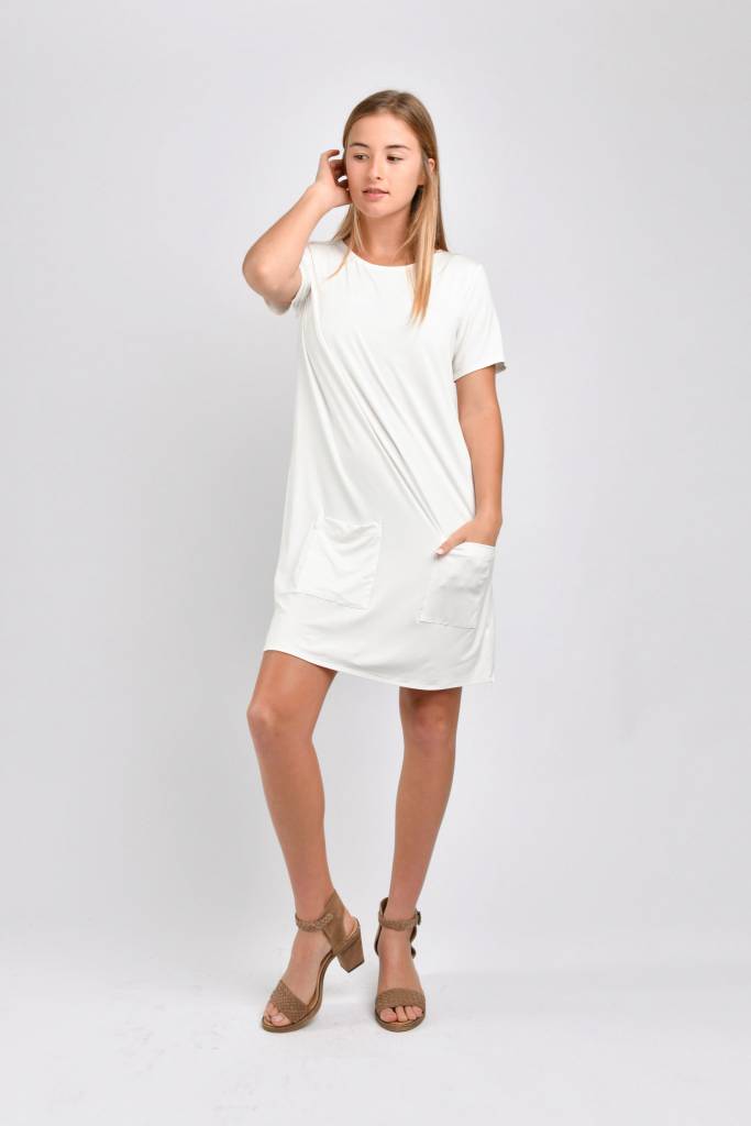 Stacey T-Shirt Dress (Ivory)