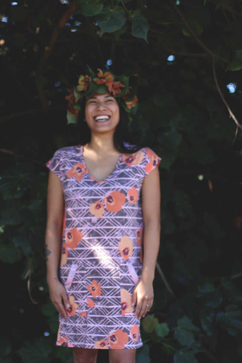 Kealopiko Dawn V-Neck Dress  (Pua Hau)